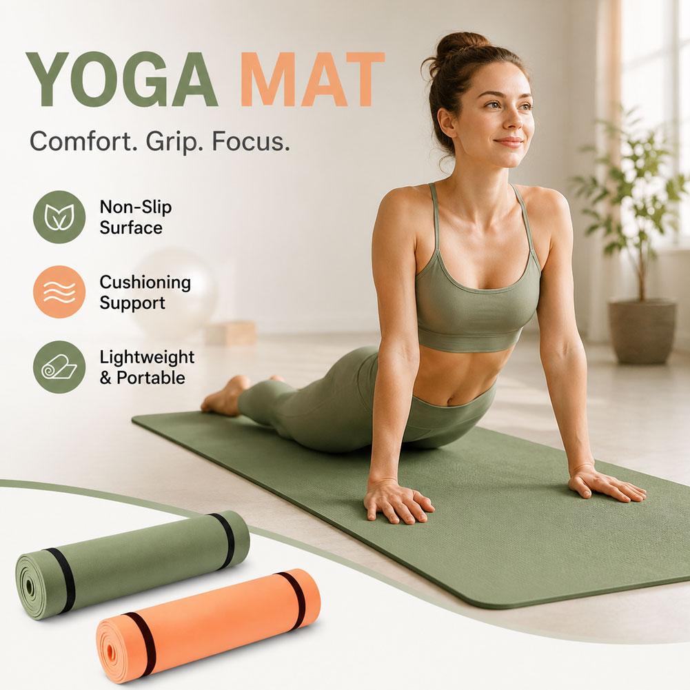 Pilates Yoga Mat - 180x50cm Yoga Mats Anti-slip Sport Fitness