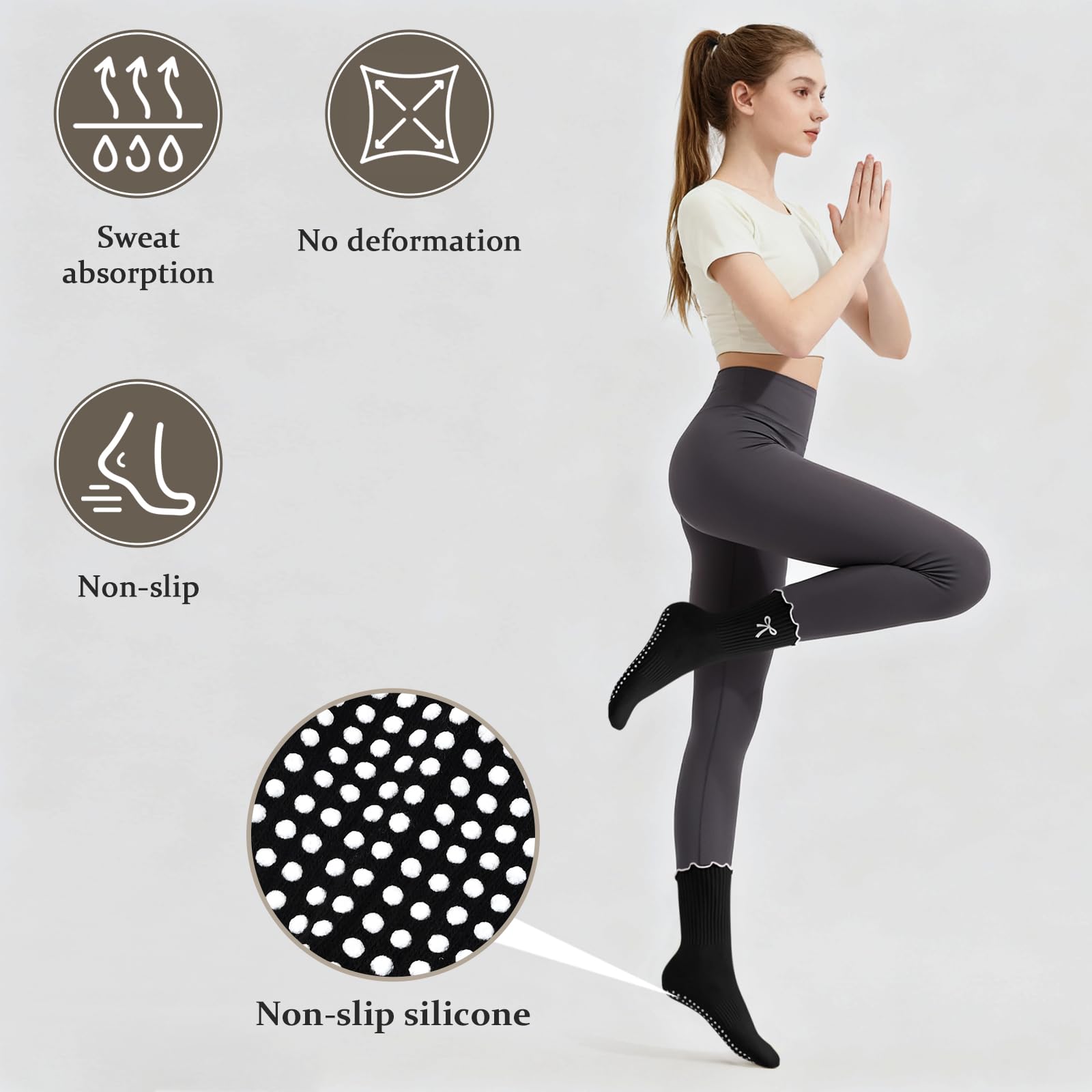 3 Pairs of Anti-Slip Grip Pila - đánh giá và giá Medias Para Pilates Y Yoga