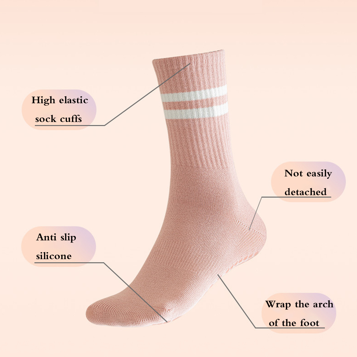 Pilates Socks with Grips for W - đánh giá và giá Medias Para Pilates Y Yoga