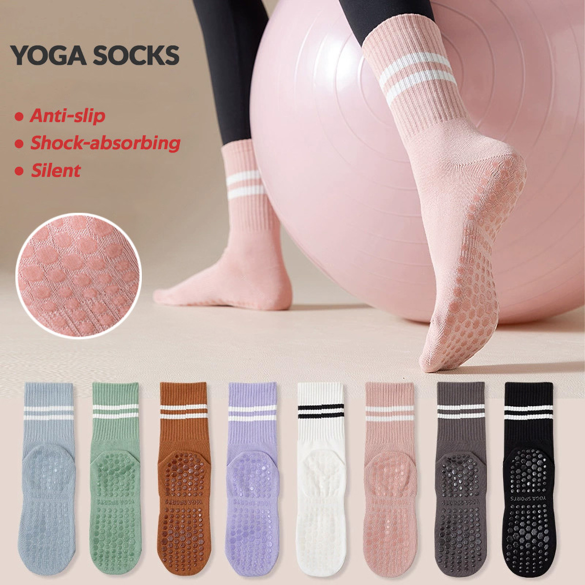 3 Pairs Long Yoga Socks with G - đánh giá và giá Medias Para Pilates Y Yoga