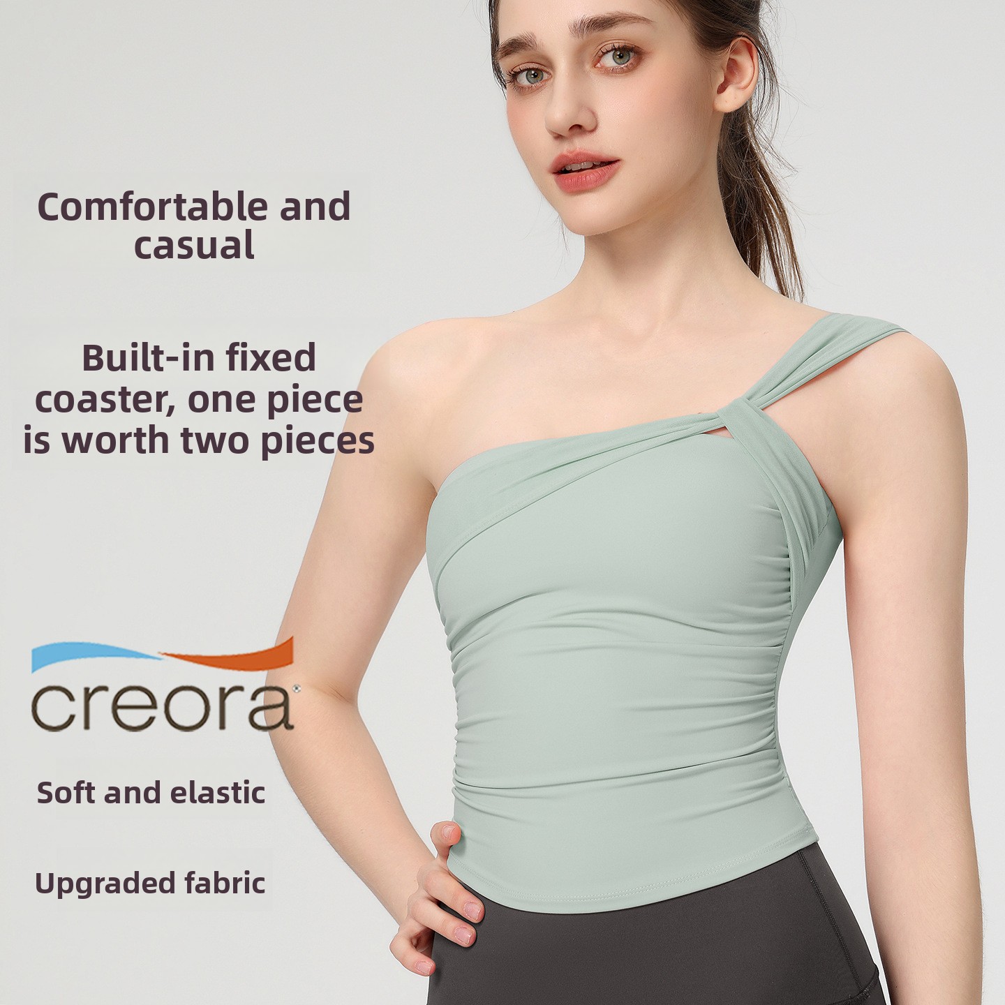 Women's Sexy Sloping Shoulder  - đánh giá và giá Pilates Yoga Jacket