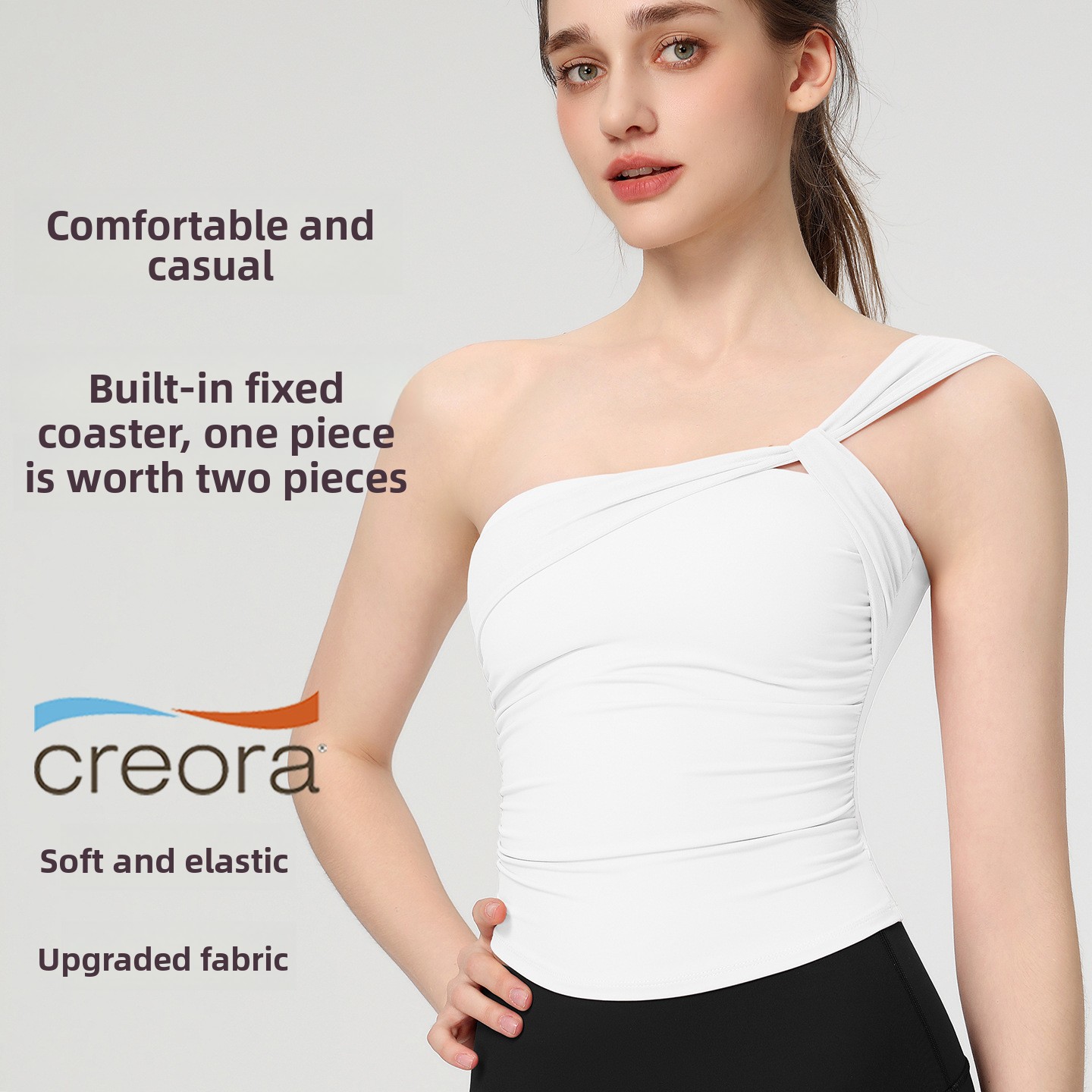 Women's Sexy Sloping Shoulder  - đánh giá và giá Pilates Yoga Jacket